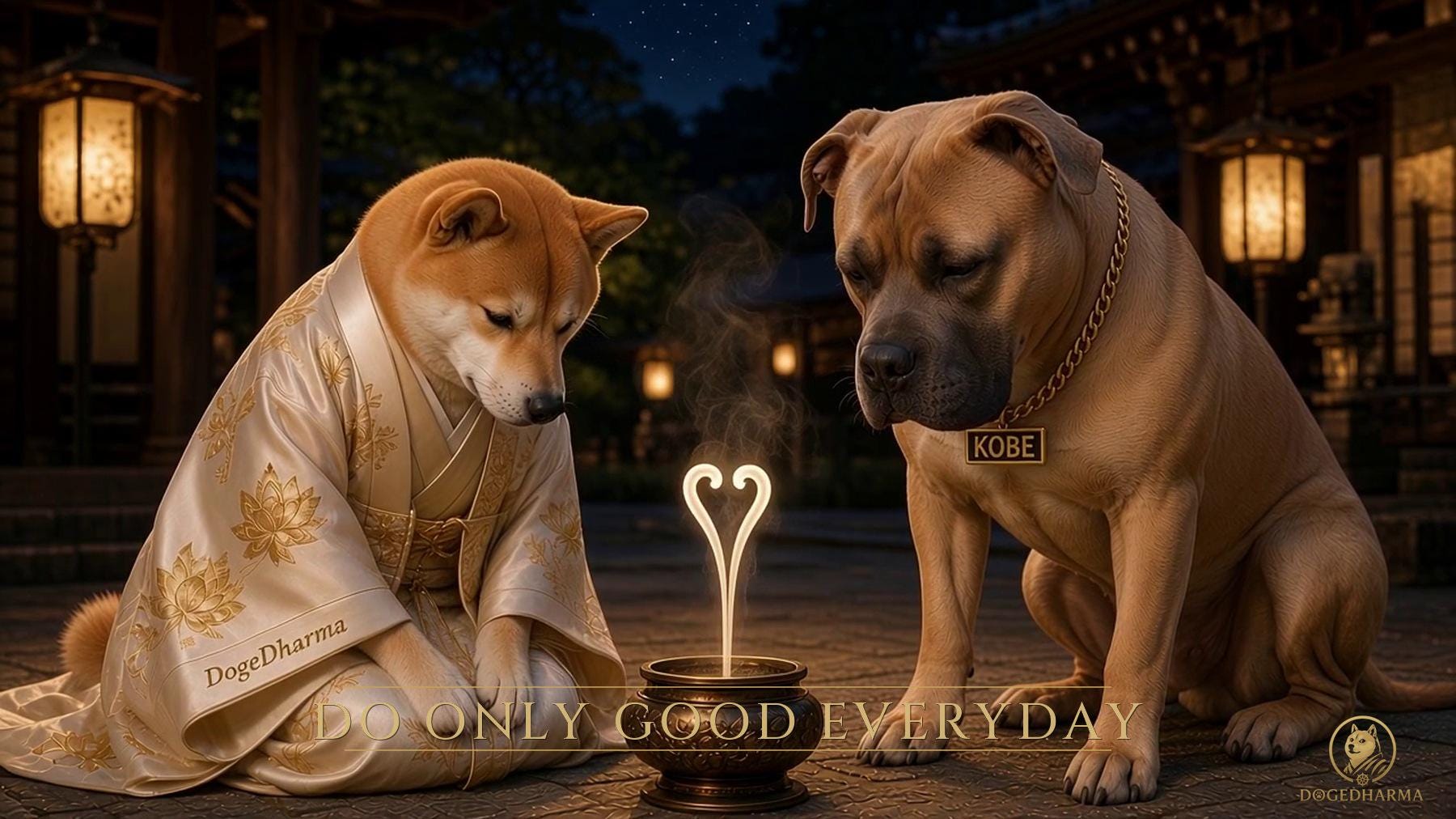 DogeDharma Evening Temple Poster